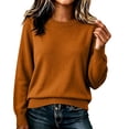 thumbnail image 2 of GILIGEGE Women’s Long Sleeve Crew Neck Cropped Sweaters,Lightweight Pullover Tops,Work Business Casual Outfits,Soft Knit Fall Sweater,Winter Clothing,Classic Basic Everyday Layer Brown 2XL, 2 of 9