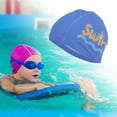 thumbnail image 2 of Unique Bargains 1 Pc Knitted PU Letter Printed Swim Cap Blue, 2 of 6