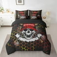 thumbnail image 2 of Erosebridal Gothic Skull Bedding Sets Twin Size,Baseball Sports Comforter Sets with Sheets,Geometric Honeycomb Bed in a Bag Twin Size For Teens,Super Cozy Room Decoration Reversible,7-Piece, 2 of 6