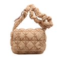 thumbnail image 1 of Bolso Mano Acolchado para Mujer Hombro Fruncido Color Sólido Gran Capacidad Citas Niñas (caqui), 1 of 9