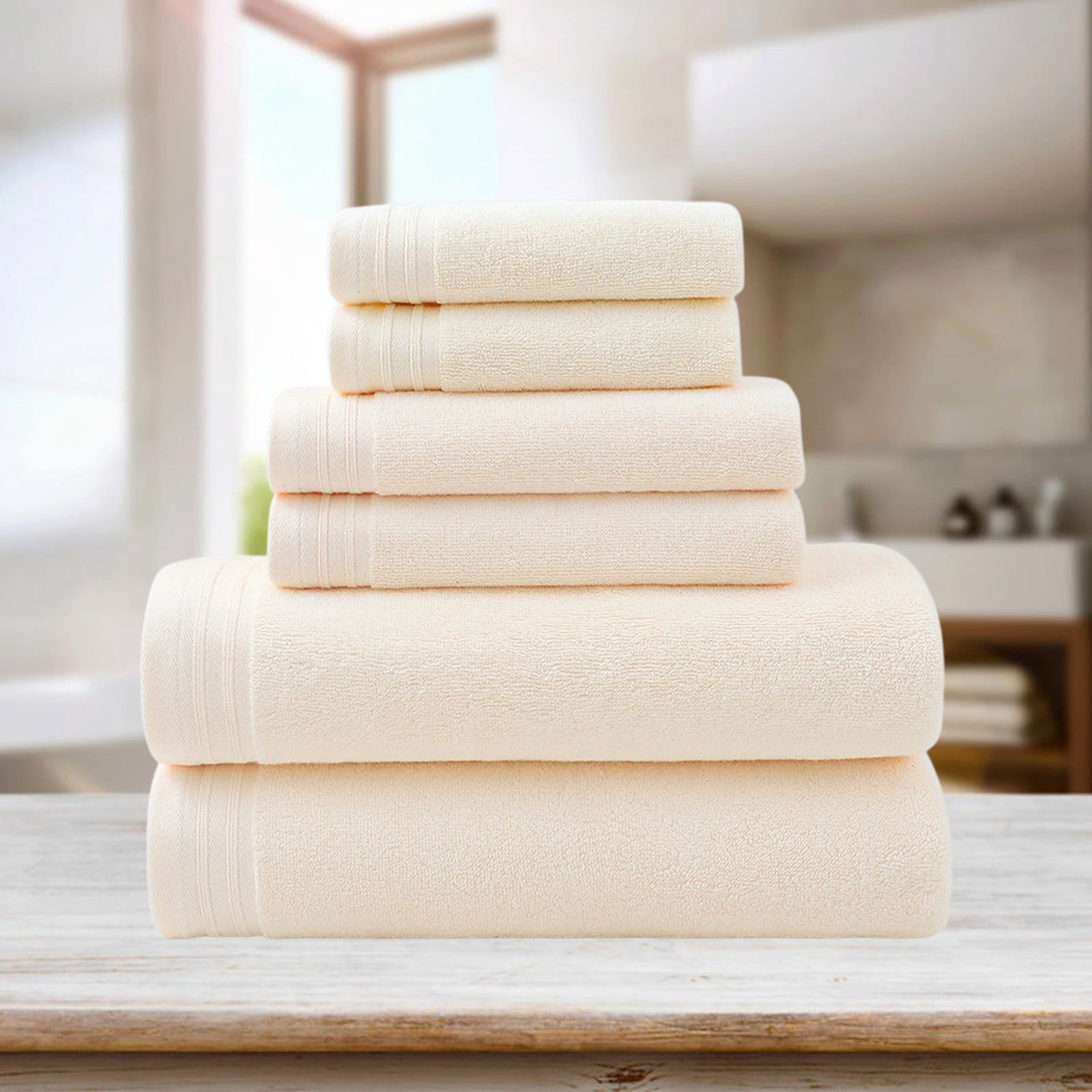 PALIFEUR Bath Towel Set 6pc Luxury Bath Towels Extra Soft Quicker Dry Highly Absorbent Face Towels Cotton Hand Towels for Bathroom Gym Shower Hotel School
