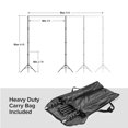 thumbnail image 6 of LS Photography 10 ft. Photo Backdrop Stand Kit with 9x13 ft Green Backdrop, Spring Clamps, WMT1910, 6 of 8