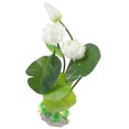 thumbnail image 2 of Decoración de flor de loto artificial para escondite de peces, modelo de planta de flor simulada, planta de acuario de plástico, 2 of 6