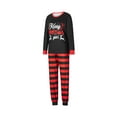 thumbnail image 3 of Christmas Family Pajamas Matching Set Letter Print Long Sleeve Tops and Striped Pants Loungewear Soft Sleepwear, 3 of 9