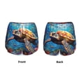 thumbnail image 3 of Salouo Colorful Underwater Sea Turtle Print Women's 2 in 1 Running Shorts Double-Layer Shorts Athletic Workout Gym Yoga Shorts Running Shorts for Women-Small, 3 of 7
