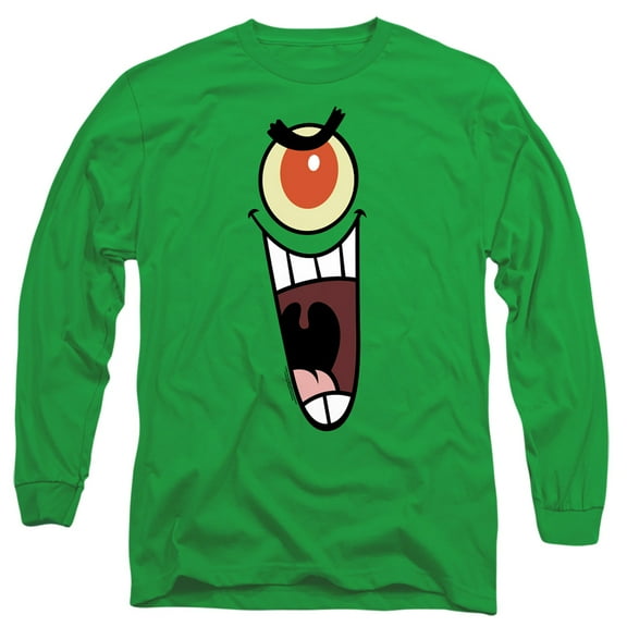Spongebob Plankton Sinister Face Unisex Adult Long-Sleeve T Shirt