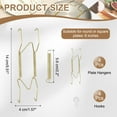 thumbnail image 2 of 4pcs Plate Hanger, 6 Inches Universal Stainless Steel Invisible Plate Hangers for the Wall W-shaped Holder with Traceless Nail for Decorations, Golden, 2 of 7