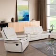 thumbnail image 4 of Pemberly Row 3-Piece Modern Leather Recliner Sofa Set in White, 4 of 6