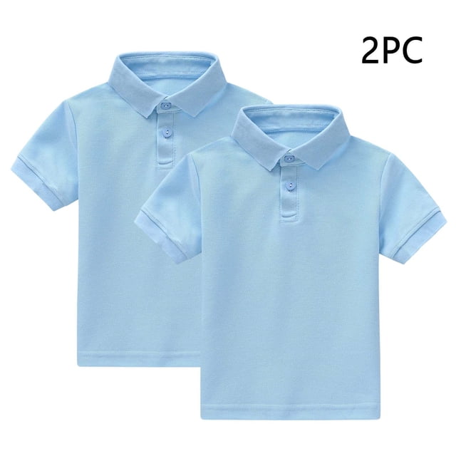 YUNAFFT Polos Garçons & Filles Été Manches Courtes Col Rond Couleur Unie Lot de 2 Décontracté