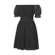 thumbnail image 4 of VISgogo Vestido casual de manga corta para mujer, a la moda, de color sólido, cuello barco, con lazo, sin espalda, vestido acampanado VISgogo moda, 4 of 9