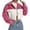 Red, variant on Cropped Jacket Women Long Sleeve Button Down Collared Color Block Casual Fuzzy Jackets Winter Coats Cardigan Outerwear