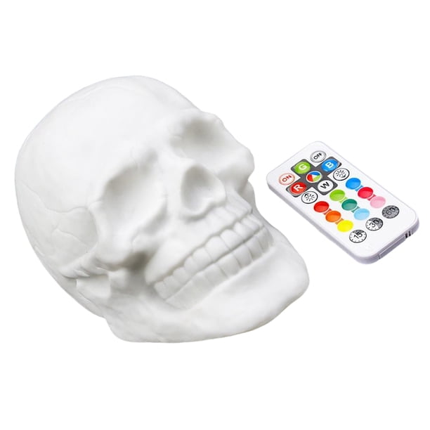 Naiovety Lámpara de noche de calavera blanca 2100mAh recargable iluminación colorida lámparas de decoración de Control remoto luz ambiental Iluminación y accesorios