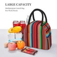 thumbnail image 5 of Fotbe Mexican Serape Blanket Stripes Pattern Lunch Bag, Insulated Lunch Box, Small Leakproof Cooler Food Lunch Containers Reusable High Capacity Lunch Tote Bags for Work, Travel, Outdoor, 5 of 6