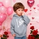 thumbnail image 5 of Sudadera con capucha y estampado de corazón de San Valentín, sudadera de manga larga para niños y niñas, chaqueta para niñas de talla mediana y grande., 5 of 7