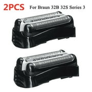Replacement Shaver Foil Head 2pcs For Braun 32B Series 3 310S 320S-4 330S-4 340S-4 350CC-4