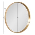 thumbnail image 6 of Kate and Laurel Travis Round Wood Wall Mirror, 31.5" Diameter, Gold, Modern Glam Wall Décor Accent, 6 of 7