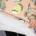 thumbnail image 3 of Oversized Wearable Blanket Hoodie,Cute Hedgehog Pattern Sherpa Blanket Hoodie with Super Pockets,Super Warm Fuzzy Pullover for Women & Men, 3 of 6