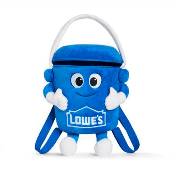 Lowes Big Blue Plush Backpack - Novelty Plush Character Backpack, Adjustable Detachable Shoulder Strap Cute Bucket‑Shape Bag for Collectors & Gifting