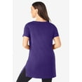 thumbnail image 2 of Roaman's Women's Plus Size Cotton Short Sleeve V-Neck Ultimate Tunic, 2 of 5