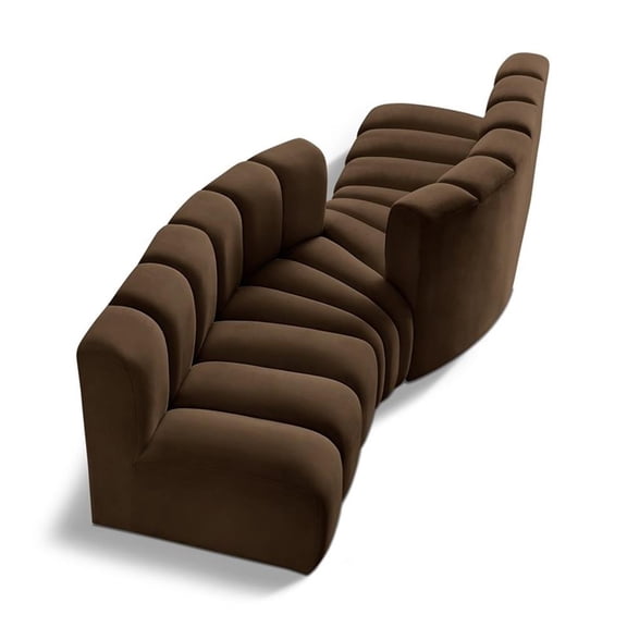 Meridian Furniture Arc Brown Velvet Modular Sectional
