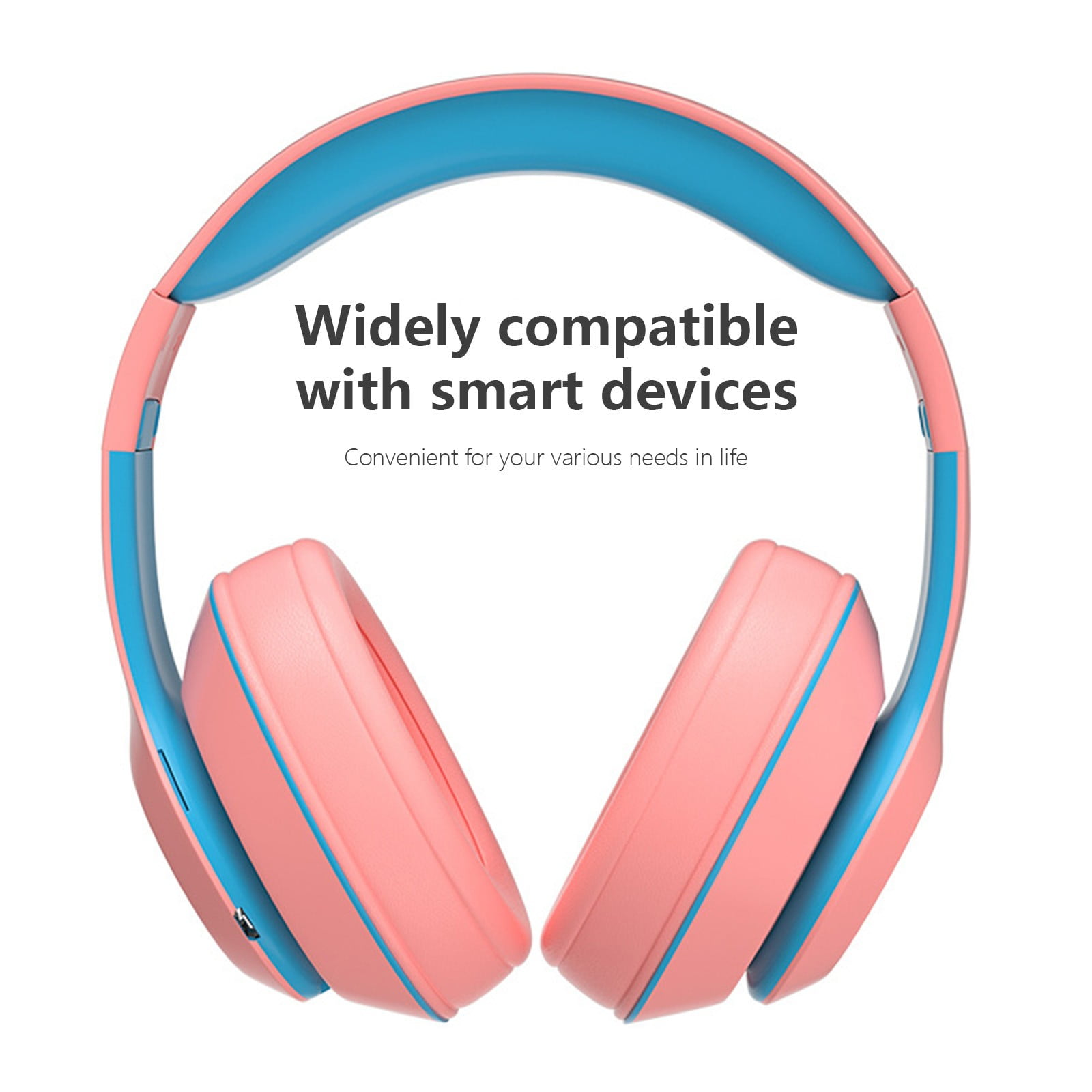 LACKUST Bluetooth 5.1 Subwoofer Headphones,Clearance Noise Cancelling Bluetooth Headphones for Kids,Enhanced Wireless Audio for Mobile,Computer,and Sports,Pink