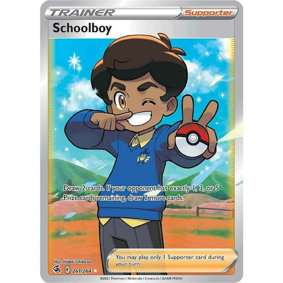 Pokemon Sword & Shield Fusion Strike Ultra Rare Schoolboy #261 (Full Art)