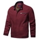 thumbnail image 1 of Chaqueta de cuello levantado con bolsillo y cremallera de terciopelo de color sólido informal de moda de otoño e invierno para hombre Pompotops  oipoqjl12834, 1 of 1