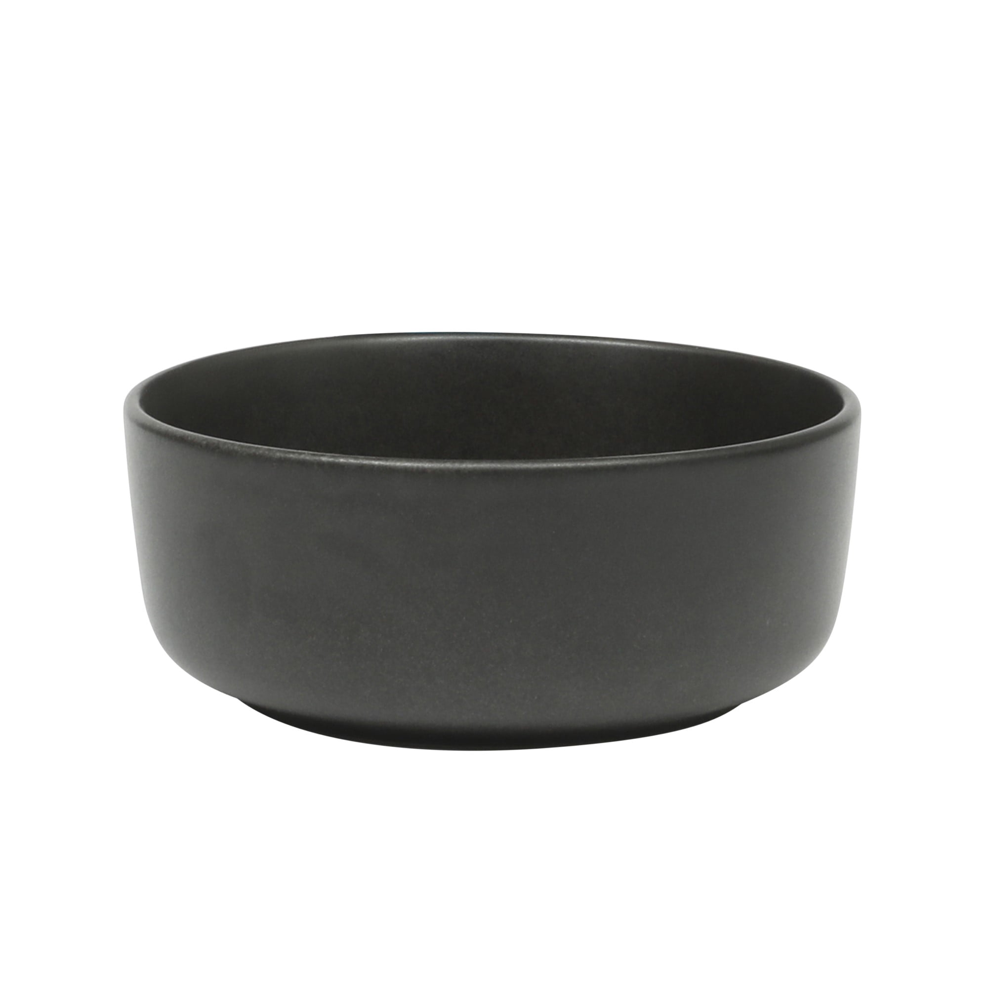 Gibson Soho Lounge Pasco 16 Piece (Service for 4) Plates and Bowls Double Bowl Reactive Glaze Dishes Stoneware Ceramic Dinnerware Set - Black