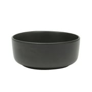 Gibson Soho Lounge Pasco 16 Piece (Service for 4) Plates and Bowls Double Bowl Reactive Glaze Dishes Stoneware Ceramic Dinnerware Set - Black