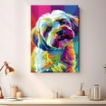 thumbnail image 4 of Bolognese Dog Canvas Wall Art Poster Prints Colorful Pop Animal Art Wall Decor Dog Picture Artwork Pet Dog Painting Poster for Home Bedroom Living Room Decoration Framed, 4 of 6