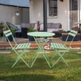thumbnail image 4 of Juego de Muebles para jardín - Set de 3 Piezas Incluye una Mesa Redonda y Dos sillas Plegables para Exteriores - Patio, terraza (Verde), 4 of 9