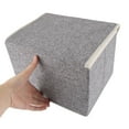 thumbnail image 2 of Unique Bargains Household Cotton Linen Towel Socks Book Paper Holder Storage Box Organizer Gray, 2 of 5
