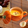 thumbnail image 1 of Taza de cerámica Macarena taza de café de calabaza con tapa Mediano, 1 of 8