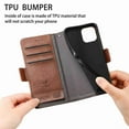thumbnail image 3 of Dteck for iPhone 14 Pro Max Wallet Case, Shockproof Magnetic PU Leather Flip Folio with Card Holders RFID Blocking Kickstand Anti-Scratch TPU Inner Shell Phone Case, darkbrown, 3 of 7