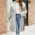 thumbnail image 2 of WRKEKC Winter Coats for Women Winter Long Sleeve Solid Color Lapel Faux Fur Jacket Warm Outerwear Faux Fur Sweater Top for Winter Wear, 2 of 7