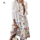 thumbnail image 1 of Qarigey Vestido Midi de manga larga estampado cuello gran columpio cintura alta ropa de mujer Vestidos Blanco METRO, 1 of 8