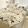 thumbnail image 2 of King Size Black Bow Beige Bow Duvet Cover Single Heart Bows Bowknot Print Kawaii Bedding Set Kids Girls Cute Bow Tie Microfiber Comforter Cover, 2 of 5