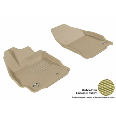 3D MAXpider 2011-2013 Scion TC Front Row All Weather Floor Mats in Tan with Carbon Fiber (Best Looking Scion Tc)