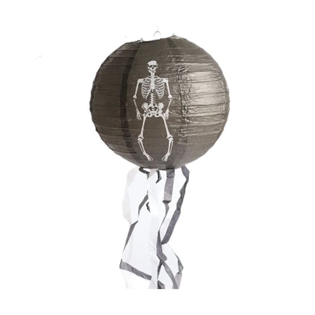 Bewildely Decoración de farol de Halloween, suministros interesantes para fiestas, diseño de escena DIY, farolillos de papel, accesorios, accesorio Kits de decoración para fiestas Negro Bewildely HA068095-02