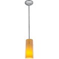 thumbnail image 2 of Accesslighting 28033-4R-BS-CLAM Glass N Glass Cylinder Rod Clear Outer Amber Inner Glass LED Pendant- Brushed Steel, 2 of 2