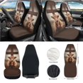 thumbnail image 2 of Renewold Highland Cow Cross 12 PCS Front Car Seat Cover Full Set, with Steering Wheel Seat Belt Rear View Mirror Cover Armrest Mat Trash Bag Air Vent Bag Coasters Key Chain Auto Accessories, 2 of 7