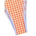 thumbnail image 4 of Set Tankini para mujer con encuadernación en contraste sin fisuras, color naranja vichy, 4 of 4