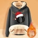 thumbnail image 2 of WILLBEST Sudadera con Capucha y Estampado Navideño de Mujer, con Espalda de Lana, Cálida, de Invierno, Estilo Pullover, Modelo 1170 XXX-Grande, 2 of 4