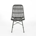 thumbnail image 3 of Noble House Dimitri Indoor Wicker Dining Chairs, Set of 2) , Gray and Black, 3 of 5