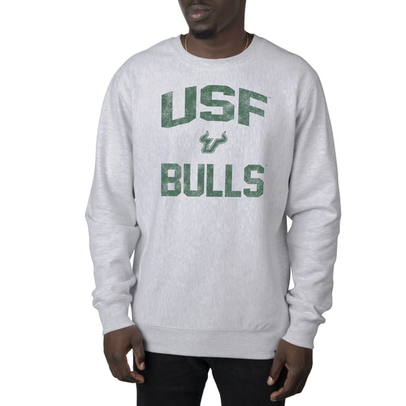 Men's Uscape Apparel Heather Gray South Florida Bulls Premium Heavyweight Crew Neck Sweatshirt
