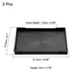 thumbnail image 2 of Uxcell 8x6" Fast Food Tray, 2 Pack Plastic Multi-Purpose Rectangle Serving Tray for Restaurant Home Kitchen, Black, 2 of 5