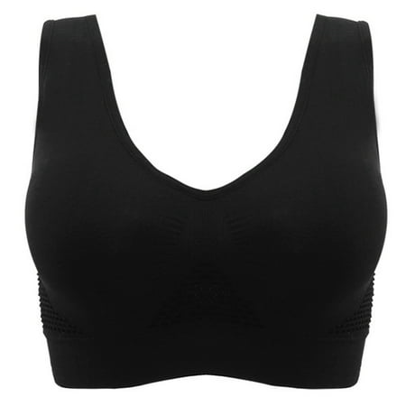 

✪ Women Sports Bra Underwear Hollow Mesh Workout Bralette Seamless Yoga Crop Top