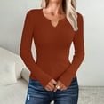 thumbnail image 2 of Ediodpoh Womens Autumn Winter Warm Solid Color V Neck Knit Pullover Sweater Top Sweaters for Women Brown XL, 2 of 6