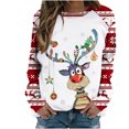 thumbnail image 1 of Sudaderas Navideñas de Cuello Redondo Para Mujer, Sudaderas Con Capucha de Manga Larga, Estampado Informal, Tops Holgados Con Cordón Y Bolsillos Odeerbi ODB193348, 1 of 5