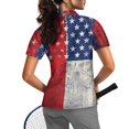 thumbnail image 2 of Whosucclay Moisture Wicking Polo Shirts for Golf Outdoor Vacation, Polyester Fabric 1/4 Zip Lightweight Workout Tennis Tops, Vintage American Flag Pattern Size Large, 2 of 10